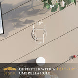 Vicllax Outdoor Round Metal Dining Table with Umbrella Hole for 4, 6