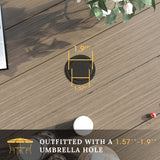 Vicllax 7 Pieces Outdoor Dining Set with Metal Rectangular Table and Stackable Sling Chair