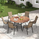 Vicllax 7-Piece Outdoor Dining Set, 50” Round Metal Table and Horizon Stackable Chair