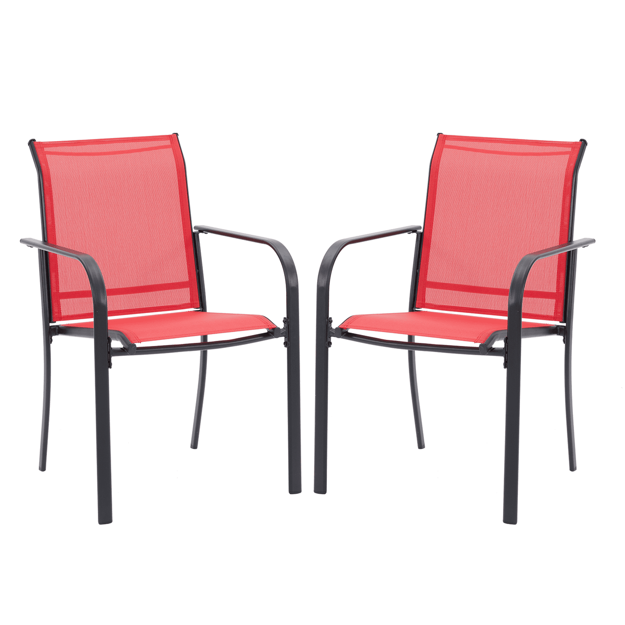 Vicllax Outdoor Textilene Stackable Sling Dining Chair, Set of 2/4/6