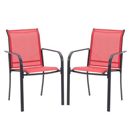 Vicllax Outdoor Textilene Stackable Sling Dining Chair, Set of 2/4/6