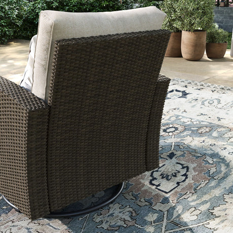 Vicllax Patio Sofa, Wicker Swivel Sofa Chairs, Rattan Sun-Drenched Lounge Seating