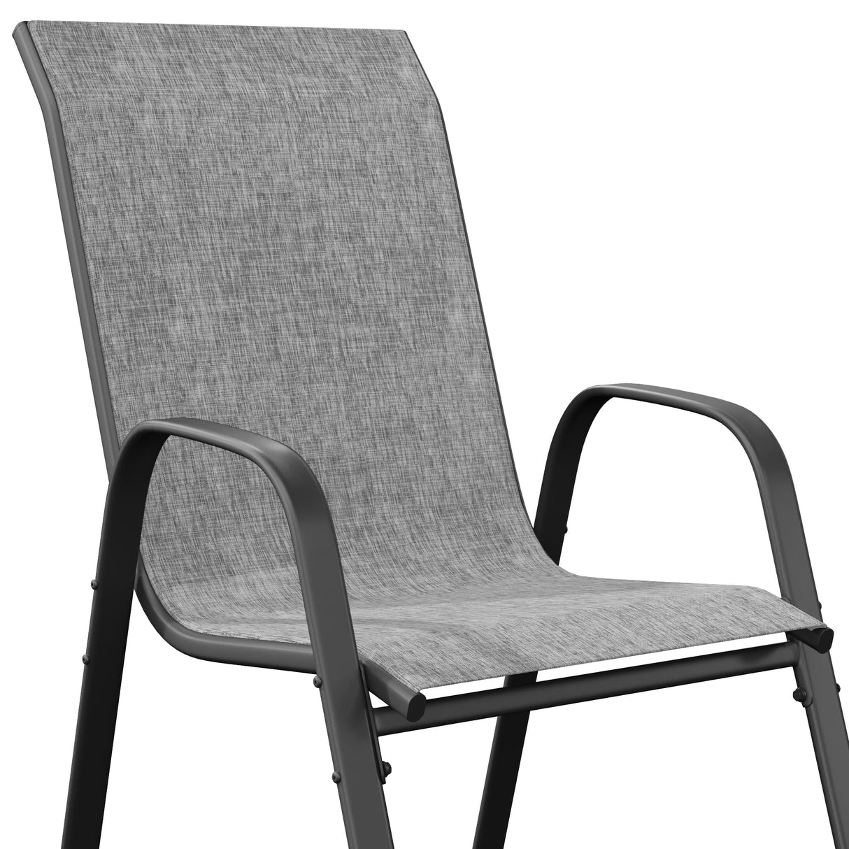 Vicllax Horizon Stackable Outdoor Contoured Sling Chair, Set of 2/4