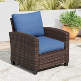Vicllax Versatile Wicker Patio Sofa, Love Seat Glider, Chairs and Ottomans