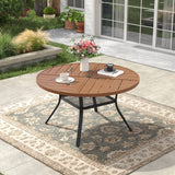 Vicllax 40.6" Patio Round Dining Table Set of 4, Metal Dining Table and Swivel Dining Chairs