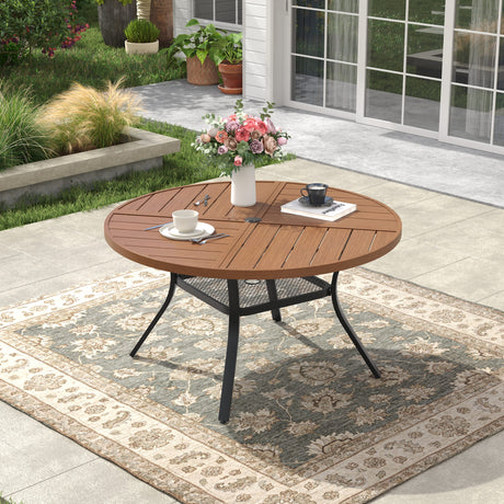 Vicllax 40.6" Patio Round Dining Table Set of 4, Metal Dining Table and Swivel Dining Chairs