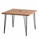 Mesa de comedor de escritorio Vicllax de metal para exteriores, similar a la madera