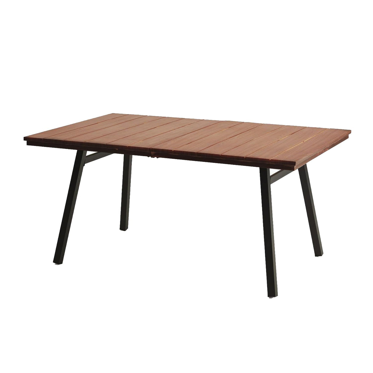 Vicllax Outdoor Metal Wooden-like Desktop Dining Table