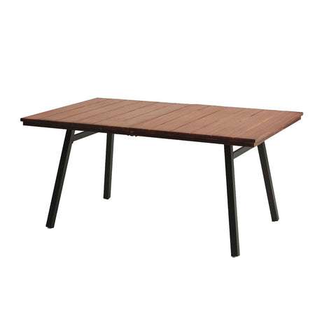 Mesa de comedor de escritorio Vicllax de metal para exteriores, similar a la madera