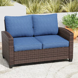 Vicllax Versatile Wicker Patio Sofa, Love Seat Glider, Chairs and Ottomans