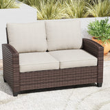 Vicllax Versatile Wicker Patio Sofa, Love Seat Glider, Chairs and Ottomans