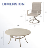 Vicllax 7 Pieces Outdoor Dining Set with 53" Round Dining Table and Swivel Chairs