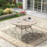 Vicllax 40.6" Patio Round Dining Table Set of 4, Metal Dining Table and Swivel Dining Chairs