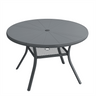 Vicllax Outdoor Round Dining Table, Patio Aluminum Tabletop with Storage Shelf