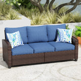 Vicllax Versatile Wicker Patio Sofa, Love Seat Glider, Chairs and Ottomans