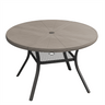 Vicllax Outdoor Round Dining Table, Patio Aluminum Tabletop with Storage Shelf