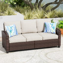 Vicllax Versatile Wicker Patio Sofa, Love Seat Glider, Chairs and Ottomans