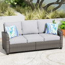 Vicllax Versatile Wicker Patio Sofa, Love Seat Glider, Chairs and Ottomans