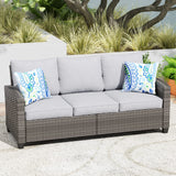 Vicllax Versatile Wicker Patio Sofa, Love Seat Glider, Chairs and Ottomans