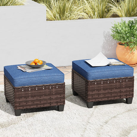 Vicllax Versatile Wicker Patio Sofa, Love Seat Glider, Chairs and Ottomans