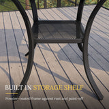 Vicllax 3-Piece Patio Bistro Set, Outdoor Swivel Chairs and Metal Square Table