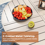 Vicllax 7 Pieces Outdoor Dining Set with 50" Round Metal Table and Armrest Chairs