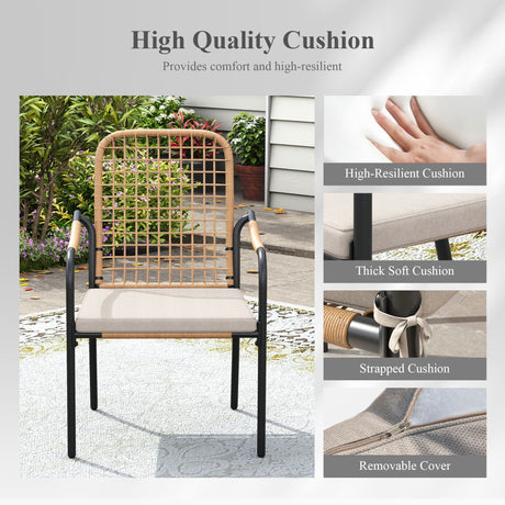 Vicllax 3-Piece Patio Bistro Set, Solana Stackable Chair and 27.6" Metal Round Table