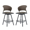 Vicllax Outdoor Swivel Wicker Padded Bar Chairs - 360-Degree