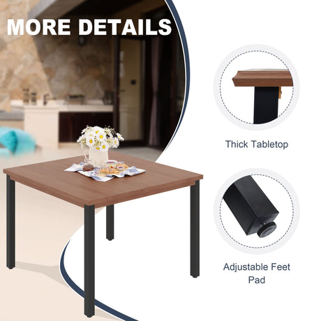 Vicllax Juego de comedor para patio de 5/7 piezas, mesa de metal para exteriores y silla plegable 