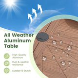 Vicllax Outdoor Round Dining Table, Patio Aluminum Tabletop with Storage Shelf