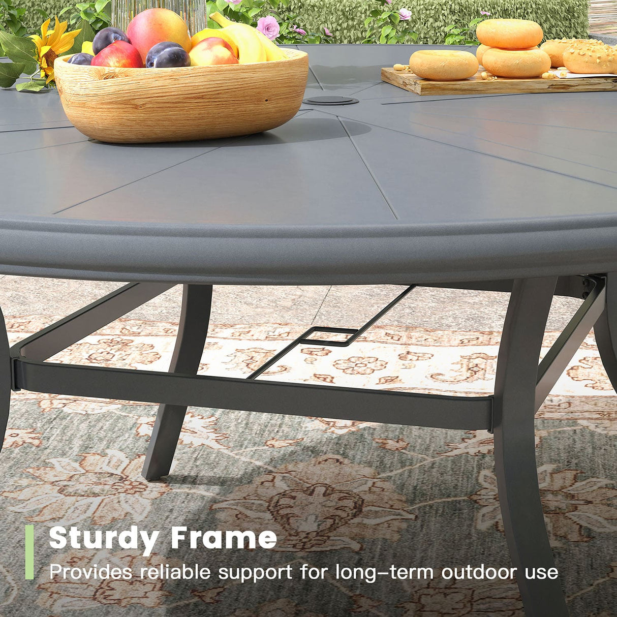 VICLLAX 5/7 Pieces Outdoor Dining Set, Swivel Dining Chairs Set of 4/6 and Round Patio Table