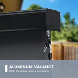 Vicllax Premium Patio Sun Blocking Roller Shade, Solar Shade with Aluminum Valance