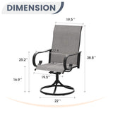 Vicllax Modern Swivel Outdoor Dining Chair set of 2 - High-Back Weather-Resistant Patio Seating