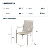 VICLLAX 7/9/11 PCS Patio Dining Table Set, Round Metal Table and Stackable Sling Chair