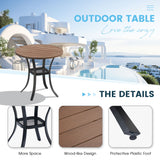 Vicllax Mesa auxiliar redonda de metal para exterior con estante de almacenamiento