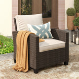 Vicllax Patio Furniture Set, Wicker Outdoor Conversation Set with Cushioned Sofa Chairs and Ottomans