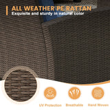 Vicllax Outdoor 5-Piece Wicker Sofa Set with Wicker Fire Table