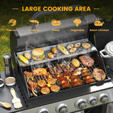 Vicllax BBQ Propane Gas Grill, Freestanding Grill Cart with Wheels