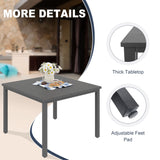 Vicllax Outdoor 40.2“ Dining Table Set of 4, Square Table with Swivel Dining