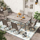 Vicllax 7 Pieces Outdoor Dining Set with Rectangular Dining Table and Swivel Chairs