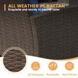 Vicllax 3/5 Pcs Patio Sofa Set, Wicker Outdoor Conversation Set with Sofa Chairs and Ottomans