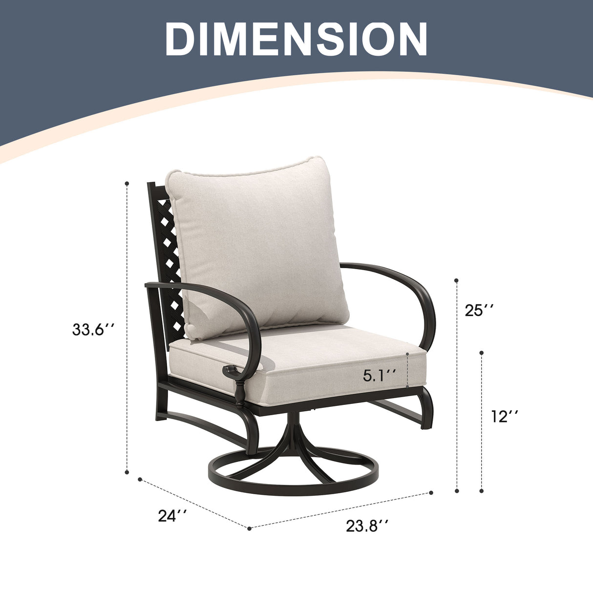 Vicllax Outdoor Patio Conversation Sofa, Love Seat Glider, and Swivel Chairs