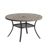 VICLLAX Round Patio Dining Set of 4 with Aria Woven Rope Swivel Chairs, 40.2" / 47.2"