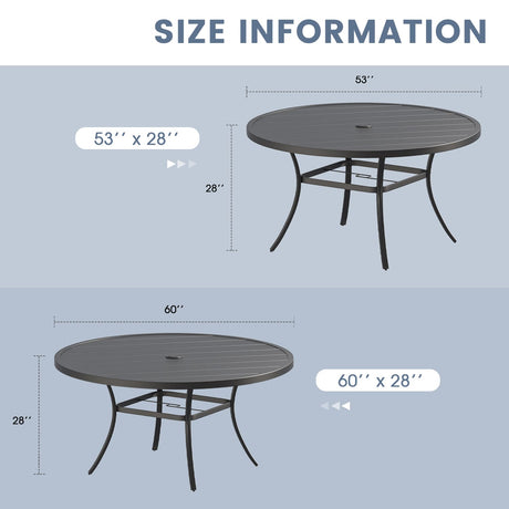 Vicllax 9-Piece Outdoor Dining Set with Patio Round Metal Table and Stackable Sling Chairs