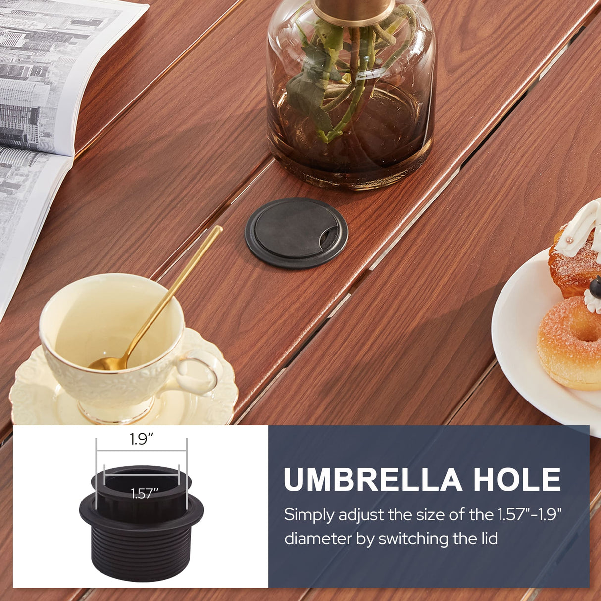 Vicllax 5-Piece Outdoor Furniture Set, Outdoor Dining Set for Lawn Garden