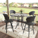 Vicllax 3/5 PCS Outdoor Swivel Bar Set, Patio Wicker Bar Chairs and Round Bar Table