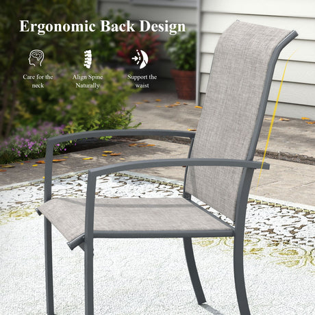 Vicllax 11 PCS Patio Dining Table Set, 60" Round Metal Table and Skyline Stackable Chair