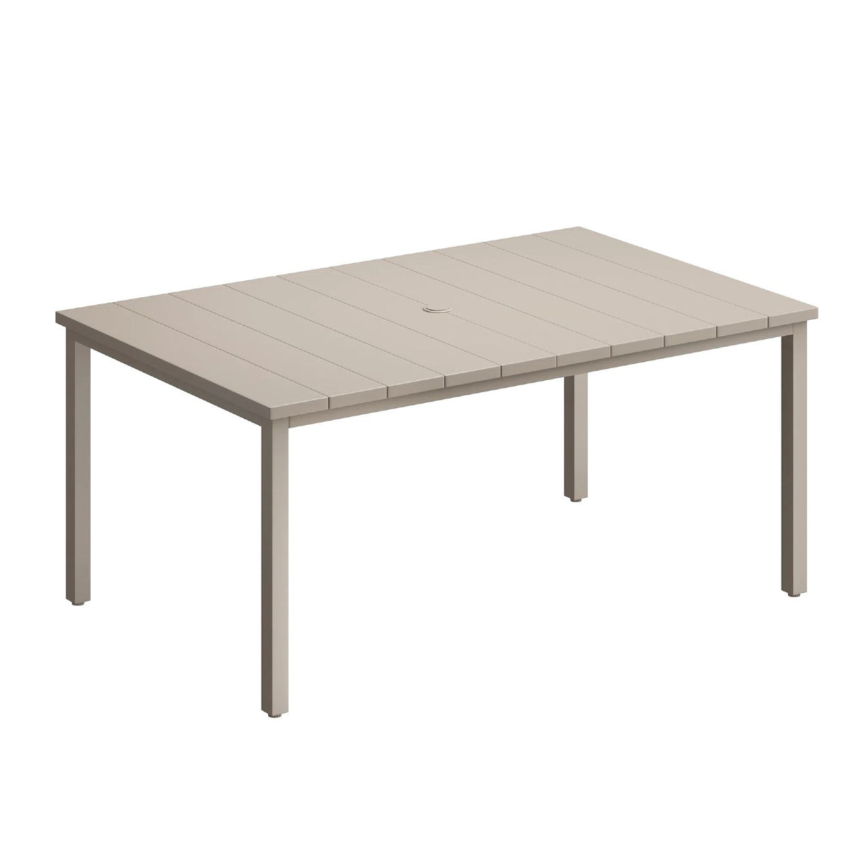 Vicllax Patio Dining Table for 4/6, Metal Dining Table with Umbrella Hole