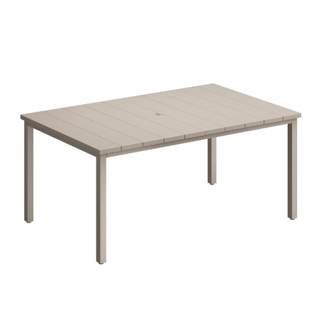 Vicllax Patio Dining Table for 4/6, Metal Dining Table with Umbrella Hole