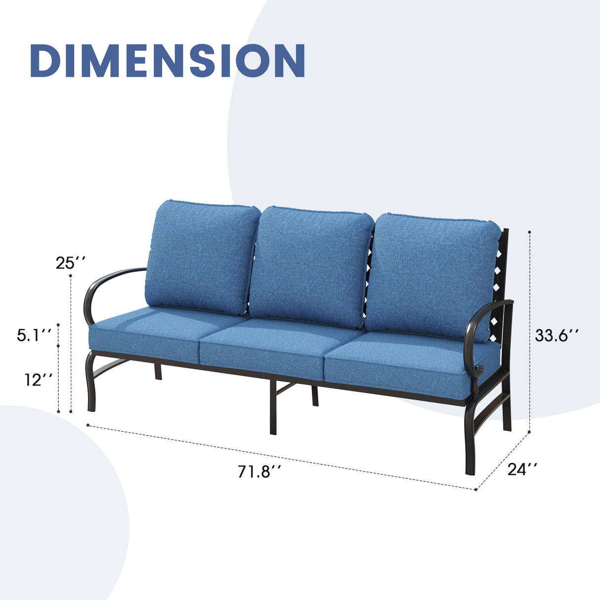 Vicllax Outdoor Patio Conversation Sofa, Love Seat Glider, and Swivel Chairs